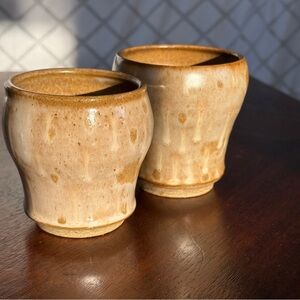 Set of Two Handcrafted Pottery Cups
